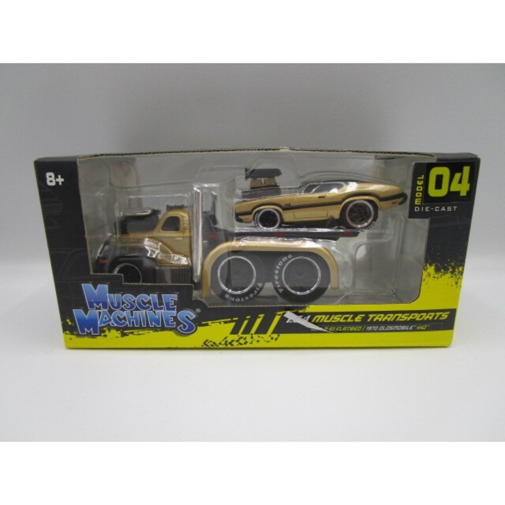 Maisto Muscle Machines 1:64 Transports Mack B-61 Flatbed & Oldsmobile 442